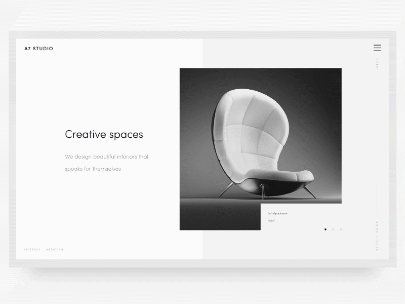 interior design / animations animation clean layout minimal web