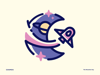 Cosmos branding galaxy icon illustration logo logo design moon planets rocket space