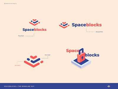 Spaceblocks 2d adobe adobeillustrator app branding design flat icon illustration logo logo design monoline process