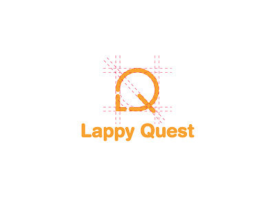 Lappy Quest (LQ) brand branding grid icon laptop logo orange website