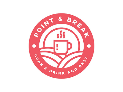 Point & Break Cafe badge cafe coffee icon logo