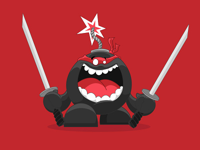 Ninja Bomb! adobe illustrator character design illustration vector
