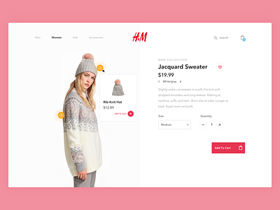 Clothing product page avenir commerce desktop fashion micro interaction minimal product tooltips ui web
