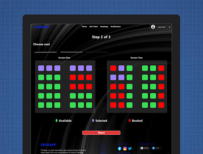 Seat reservation website app app design typography ui ux