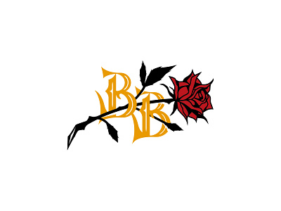 Black Bone Tattoo Studio branding graphic design lettering letters logo rose tattoo