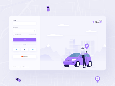 Koalift Purple (Driver's Web App) - Login app app design branding design ui ui design ux ux design web app