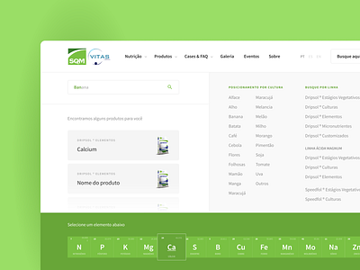 Mega search menu for fertilizer company