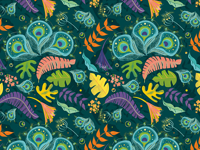 Peacock Jungle Pattern