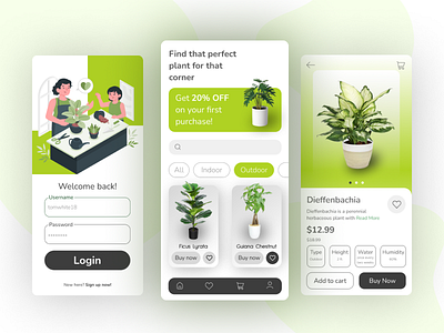 Greenify Plant App app app design design plant plant app plant app design plant shopping plant shopping app shopping shopping app ui uiux ux
