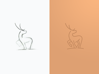 Deer mark deer drawing icon logo mark sign sketch vector