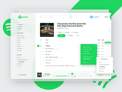 Spotify Concept, White Theme