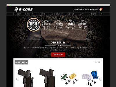 G-Code Tactical Holsters Website Design gcode holsters ui design website design