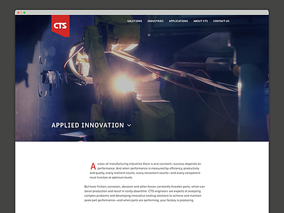 CTS: Cincinnati Thermal Spray Website Redesign cts development thermal spray ui ux website design