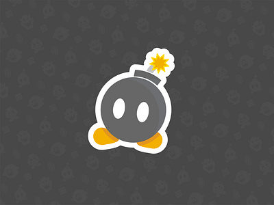 Bomb omb bomb character cute game game art gameart graphic icon illustration item mario mario bros mario brothers nintendo pattern sticker vector