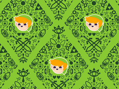 Legend of Zelda Poster design emoji game game art green icon illustration legend of zelda line link logo nintendo pattern poster print repeatable sticker