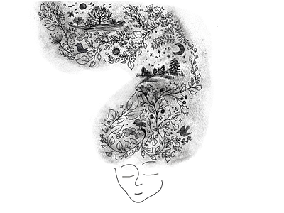 a garden of thoughts graphic design illustration