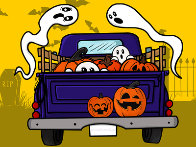 Ghost Truck graphic design halloween design halloween illustration illustration