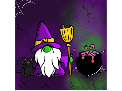 Gnome Witch gnome illustration halloween halloween illustration