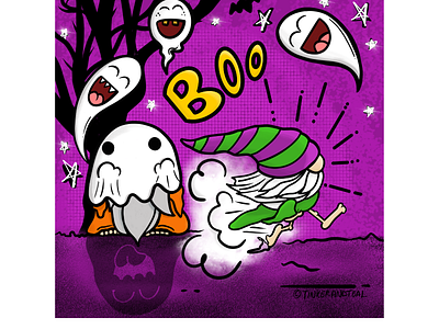 Boo ghost illustration gnome illustration halloween halloween illustration illustration