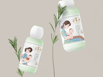 绿草元 baby chinese packaging shampoo