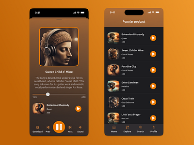 The music podcasts mobile app app apple art branding daily design figma graphic design ios iphone logo mobile mobile app mobile app design music typography ui uidayily ux