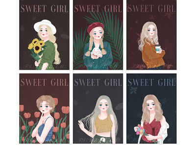 Sweet girl design illustration