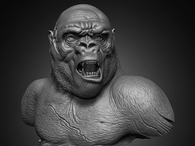 Killer Gorilla Predator 3d brinis gorilla model modeling predator sculpting yacine zbrush zbrushsculpt