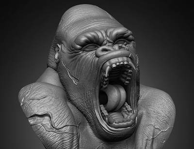 King Gorilla Predator 3d brinis collectibles design gorilla king model modeling predator print printing sculpting yacine zbrush