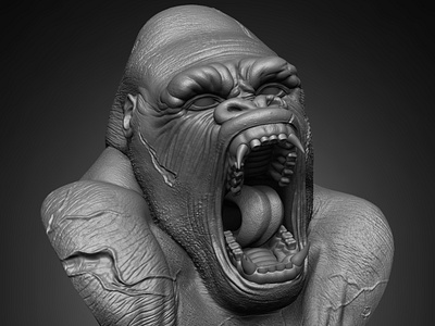 King Gorilla Predator 3d brinis collectibles design gorilla king model modeling predator print printing sculpting yacine zbrush