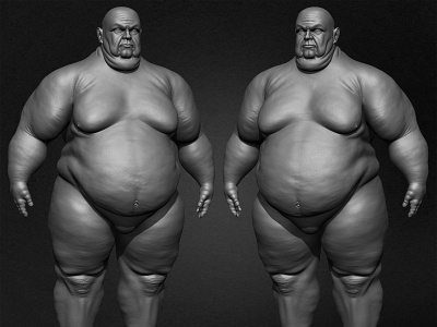 Fat man Basemesh 3D Model zbrushart