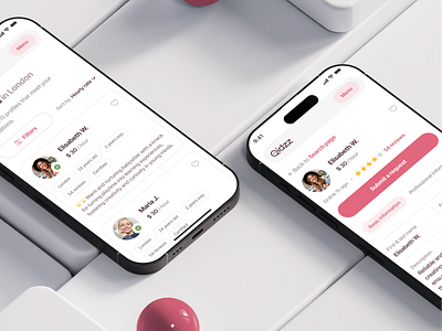 Qidzz — View the account of a potential employee babysitter search development mobile adaptation no code no code development nocode ui ui desing uidesign web design web development filter job search list of users mobile nannies platform user information user selection
