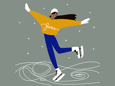 Skating girl (vector) character illustration vector