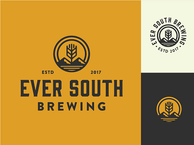 Ever South Brewing beer brewery logo mountains south wheat