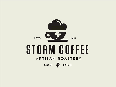 Storm Coffee artisan cafe coffee lightning logo storm
