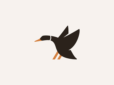 DUCK LANDING bird duck flying logo mark