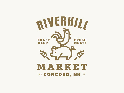 Riverhill chicken icon logo market pig wheat