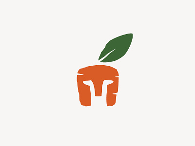 Vege Warrior carrot icon leaf logo vegetable