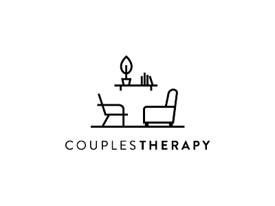 Couples Therapy book chair couch icon logo plant therapy