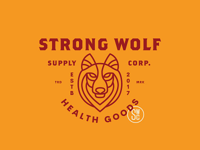 STRONG WOLF health logo monoline strong wolf