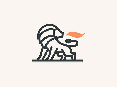 lion animal fire icon lion logo