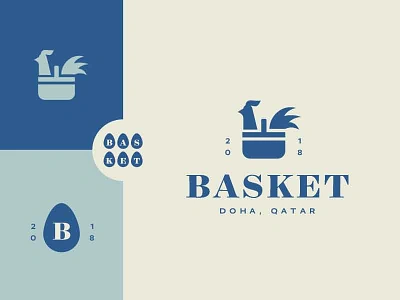 Basket icon logo minimal