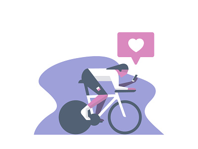 Cyclist cycle cycling illustration likes mobile social website