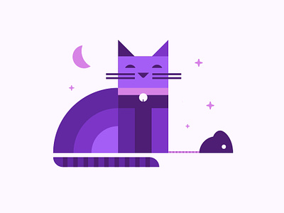Cat2 animal cat icon illustration logo mouse