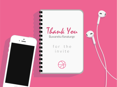 Thanks for the Invite debut first dribbble first shot firstdribbble firstshot flat ui flatui inkscape thanks