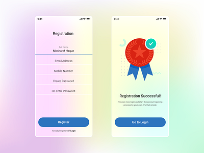 Registration - Self Onboarding 2021 design gradient illustration registration ui user experience user interface xd