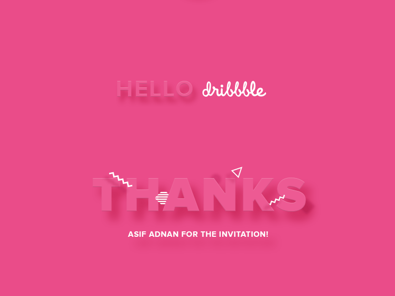 Welcome Shot dribbble interaction pink thanks user experience user interface welcome