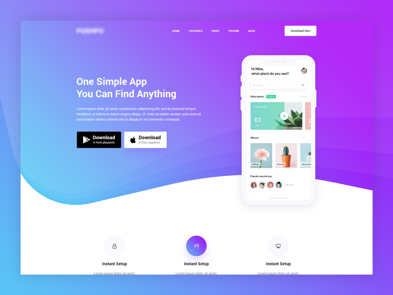 App Landing Header Concept by Mosharof Haque on Dribbble