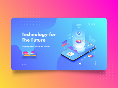 Technology Banner Exploration 2020 blue color design dribbble gradient illustration ui user interface website