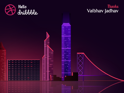 Hello Dribbble debut shot first shot hello dribbble neon design