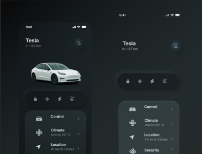 Tesla Mobile App app branding design graphic design illustration logo typography ui ux vector